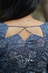 Dusk Black floral printed cutwork (SC020)