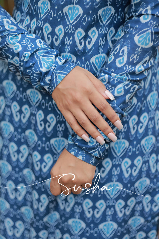 Indigo blue ethnic print (SC013)