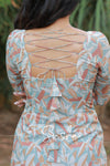 Ash green with pastel leaf print (SC012)